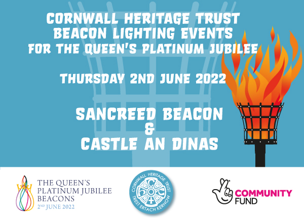 Cornwall Heritage Trust Beacon Lighting Events for the Queen's Platinum Jubilee